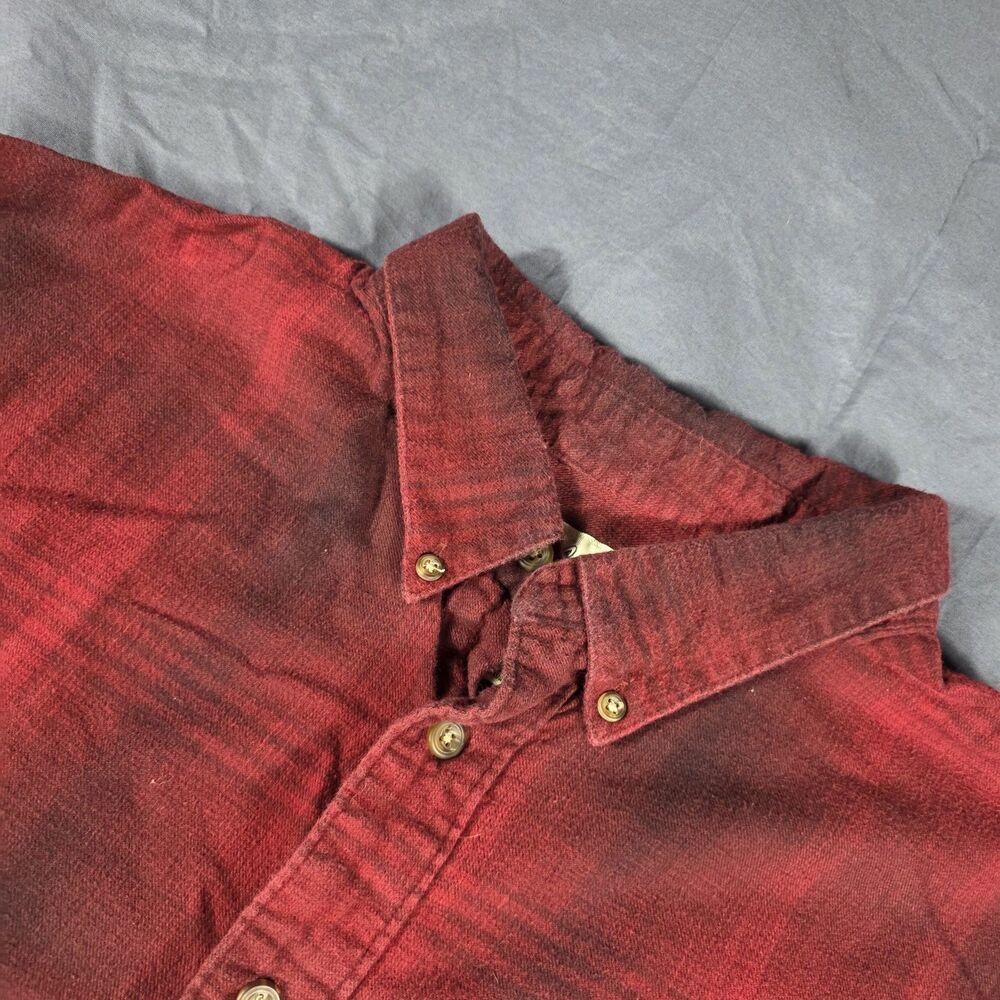 Cabelas Flannel Shirt Men's Unisex Size 3XL TALL Red Black Plaid Checkered